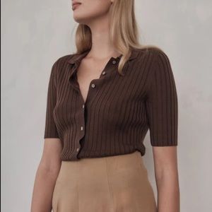 St. Agni Arlo Knit Shirt Bamboo Cocoa Brown